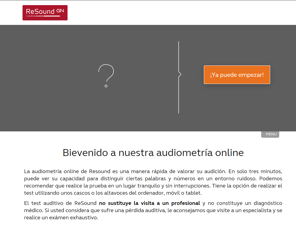 La web de ReSound incorpora un test de audición online